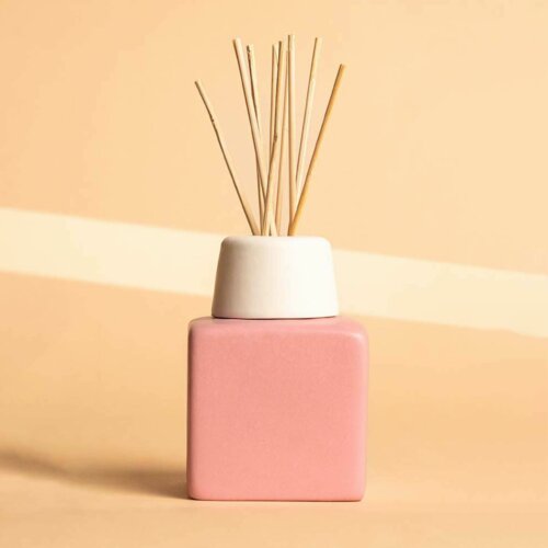 cube à parfum Rose foncé en céramique